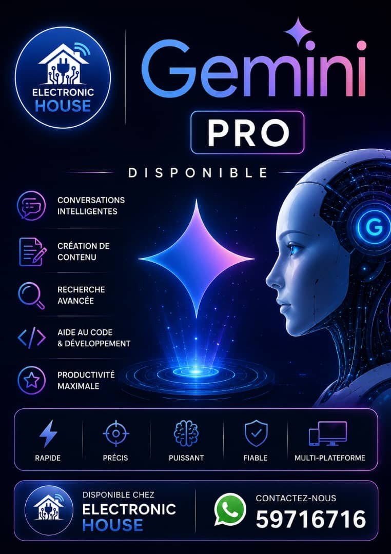 Google One Gemini Pro (1 à 2 To, 1 an)