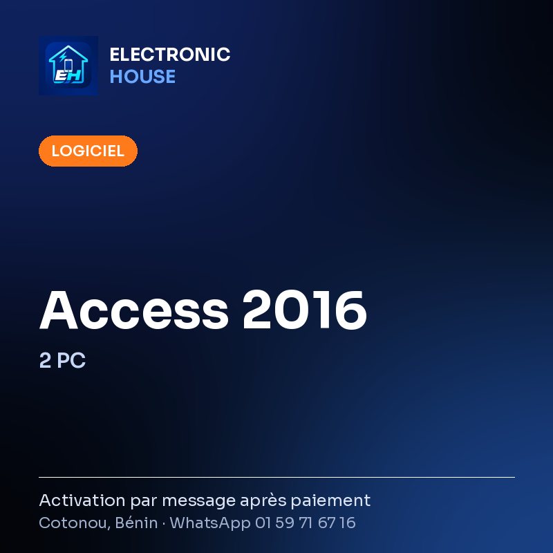 Access 2016 – 2 PC – Electronic HOUSE poster