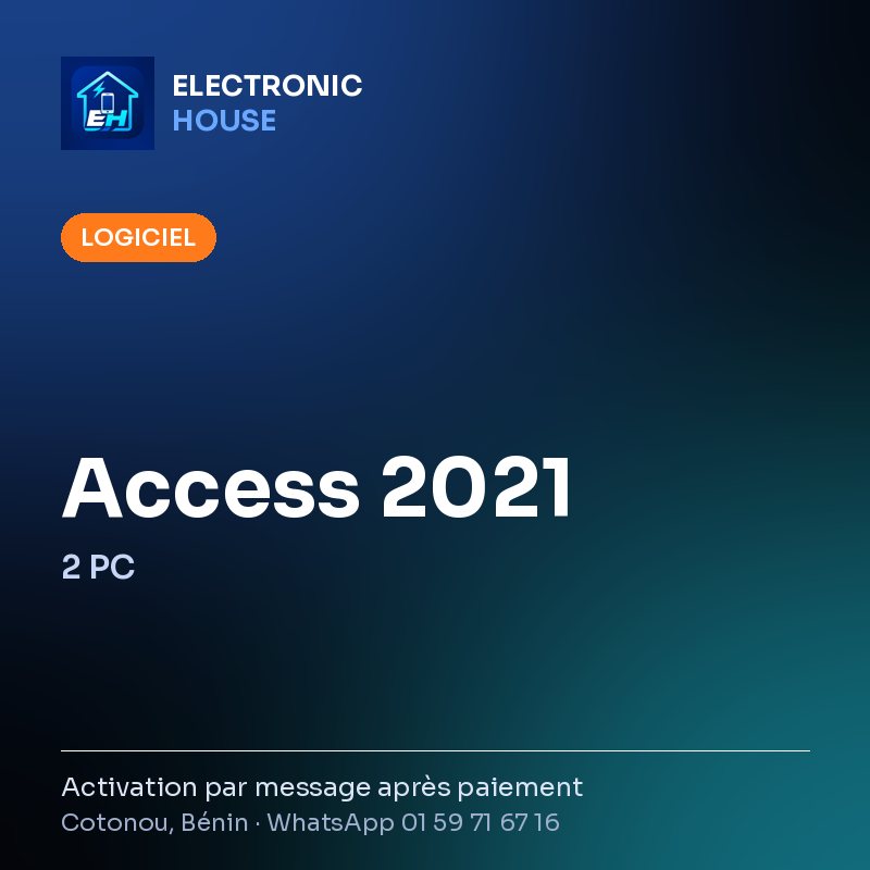 Access 2021 – 2 PC – Electronic HOUSE poster