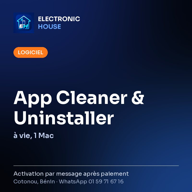 App Cleaner & Uninstaller – à vie, 1 Mac – affiche Electronic HOUSE