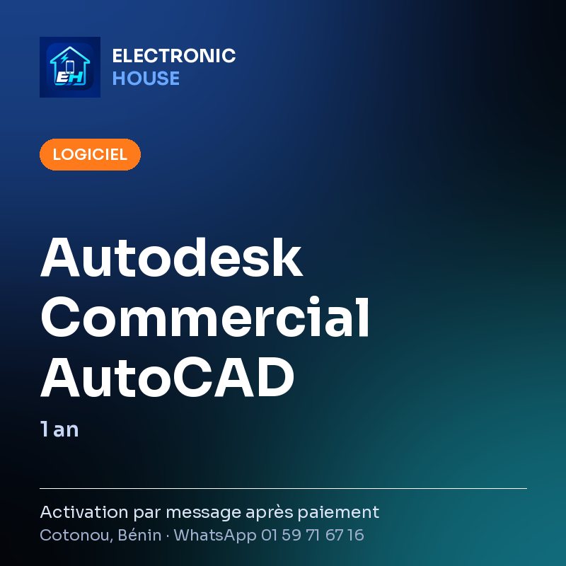 Autodesk Commercial AutoCAD – 1 an – affiche Electronic HOUSE