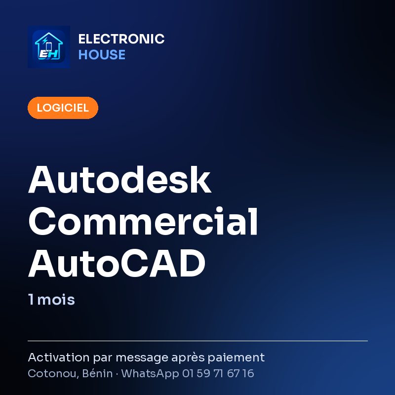 Autodesk Commercial AutoCAD – 1 mois – affiche Electronic HOUSE