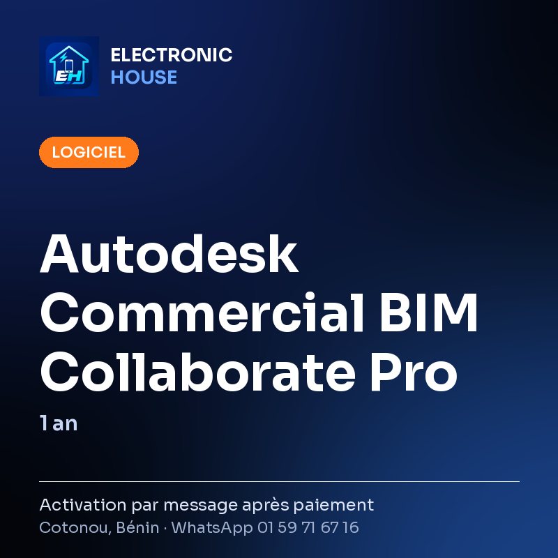 Autodesk Commercial BIM Collaborate Pro – 1 an – affiche Electronic HOUSE