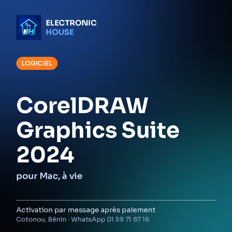 CorelDRAW Graphics Suite 2024 – pour Mac, à vie – affiche Electronic HOUSE