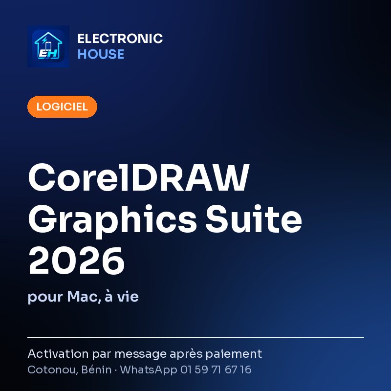 CorelDRAW Graphics Suite 2026 – pour Mac, à vie – affiche Electronic HOUSE