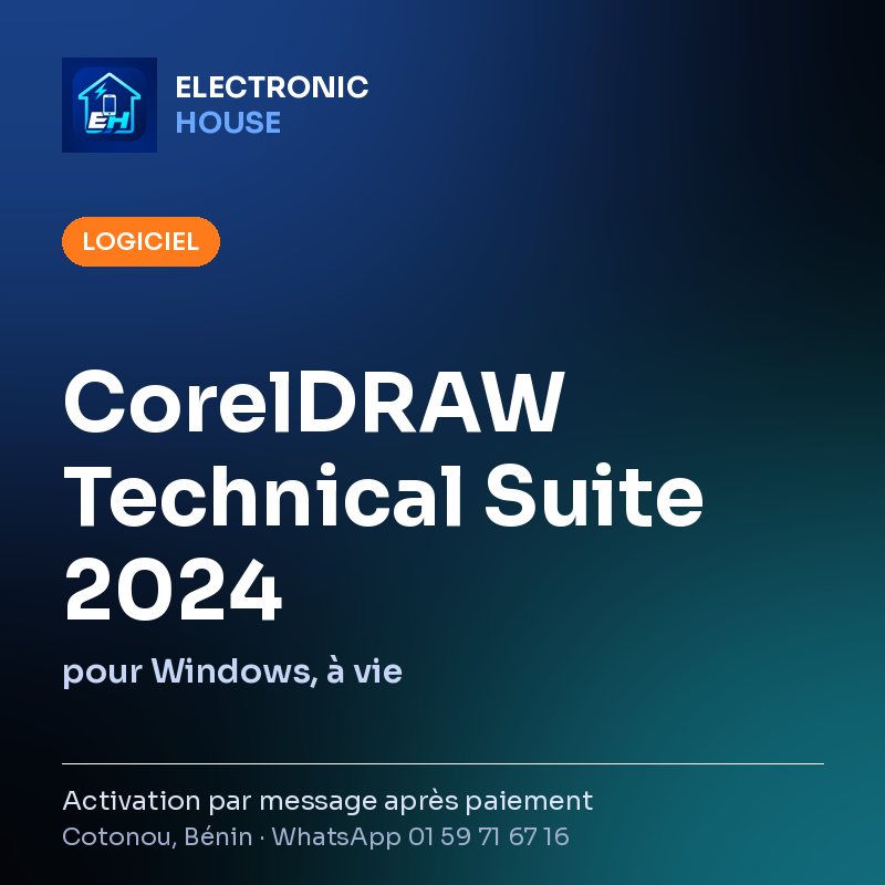 CorelDRAW Technical Suite 2024 – pour Windows, à vie – affiche Electronic HOUSE