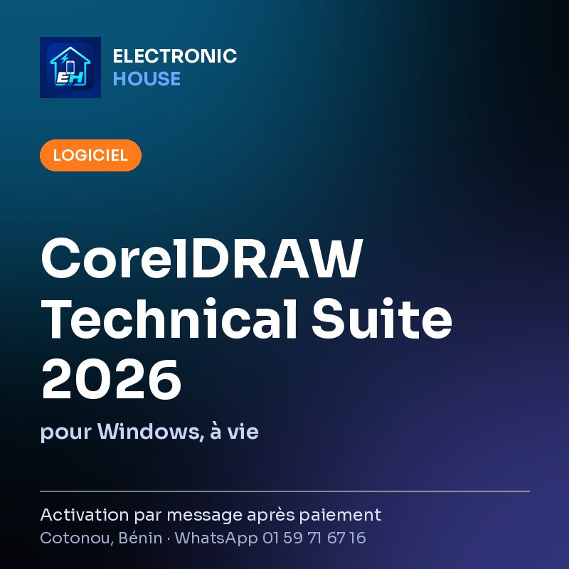 CorelDRAW Technical Suite 2026 – pour Windows, à vie – affiche Electronic HOUSE