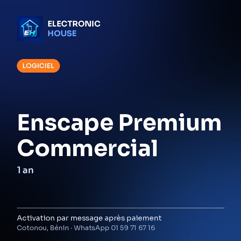 Enscape Premium Commercial – 1 an – affiche Electronic HOUSE