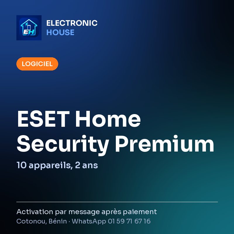 ESET Home Security Premium – 10 appareils, 2 ans – affiche Electronic HOUSE