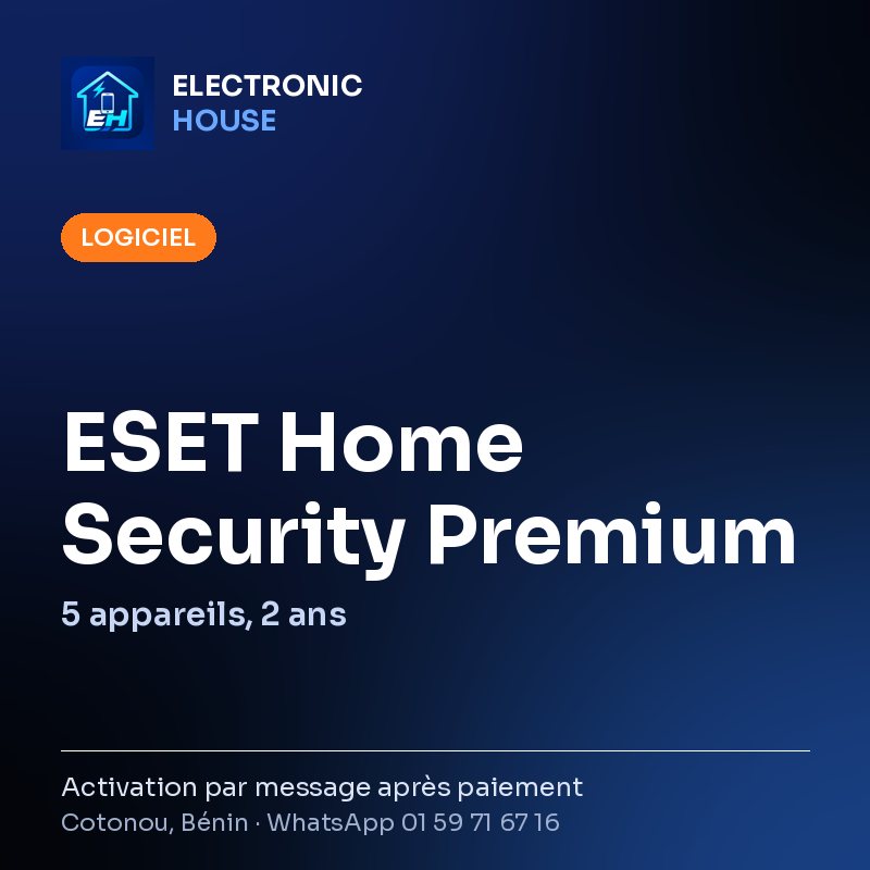 ESET Home Security Premium – 5 appareils, 2 ans – affiche Electronic HOUSE