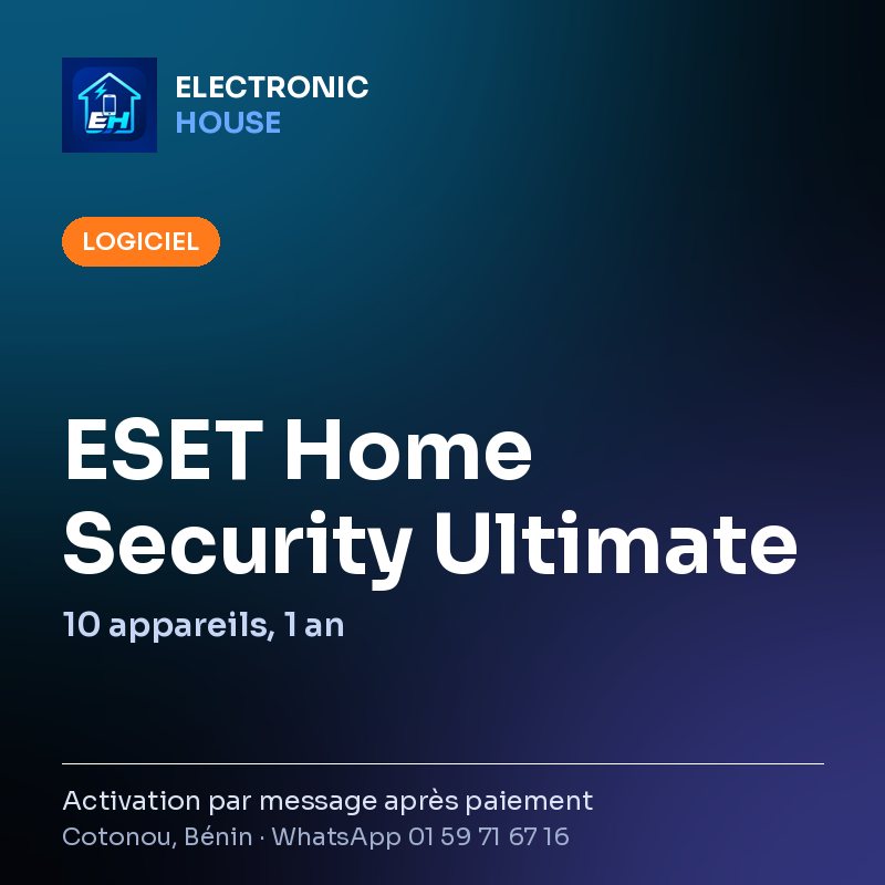 ESET Home Security Ultimate – 10 appareils, 1 an – affiche Electronic HOUSE