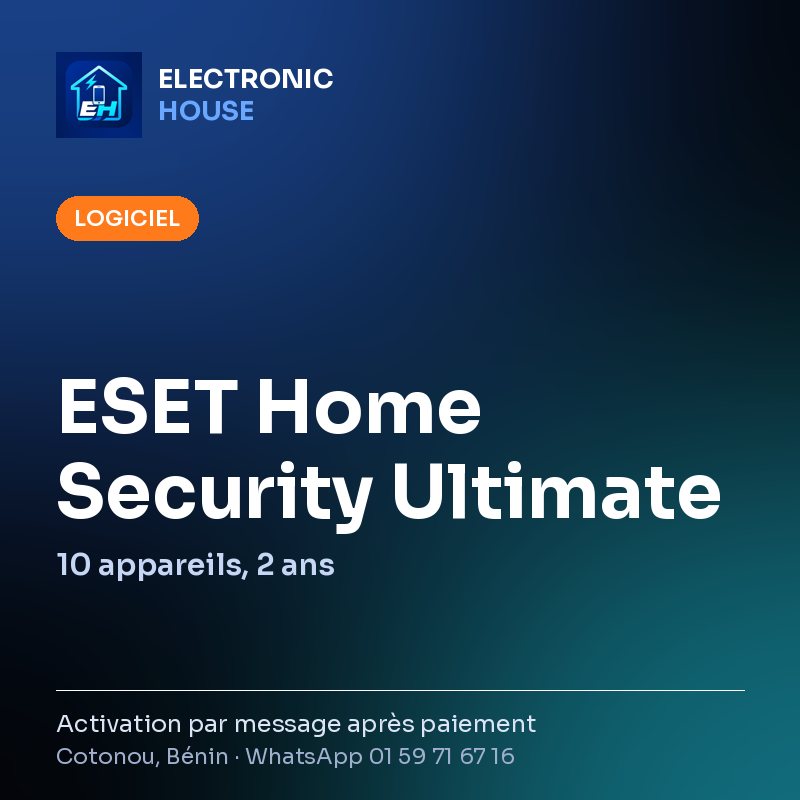 ESET Home Security Ultimate – 10 appareils, 2 ans – affiche Electronic HOUSE