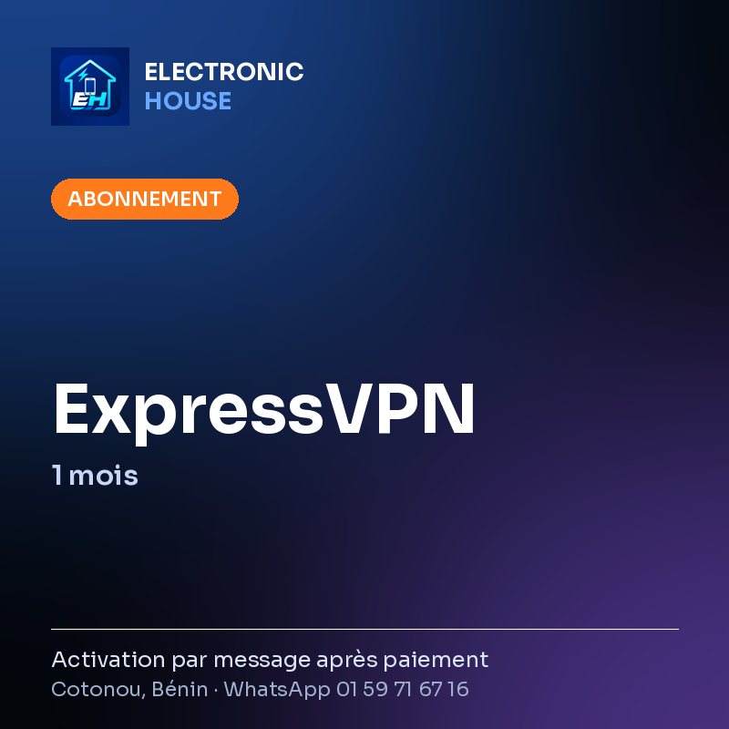 ExpressVPN – 1 mois – Electronic HOUSE poster