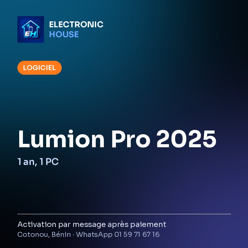Lumion Pro 2025 – 1 an, 1 PC – affiche Electronic HOUSE
