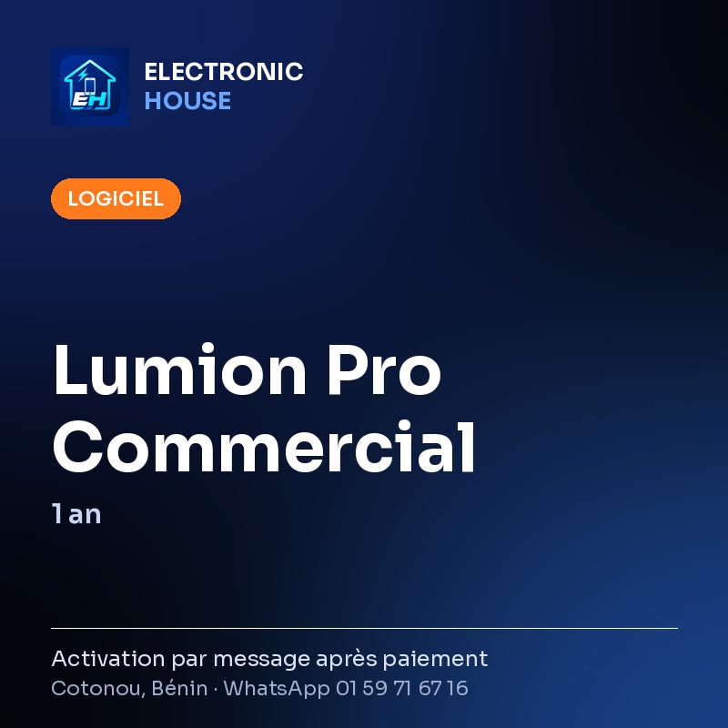 Lumion Pro Commercial – 1 an – affiche Electronic HOUSE