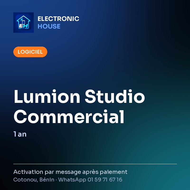 Lumion Studio Commercial – 1 an – affiche Electronic HOUSE