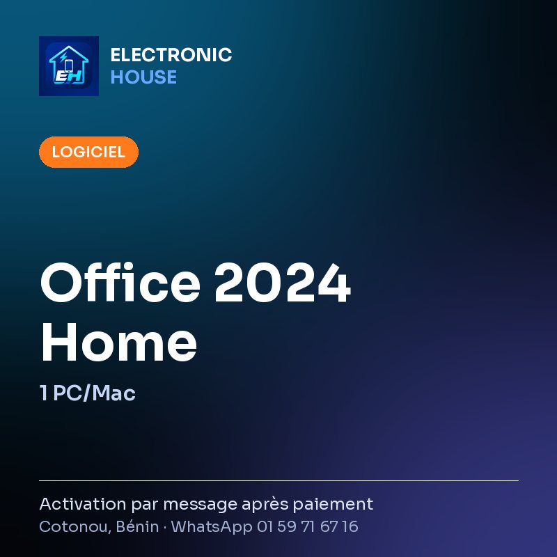 Office 2024 Home – 1 PC/Mac – affiche Electronic HOUSE