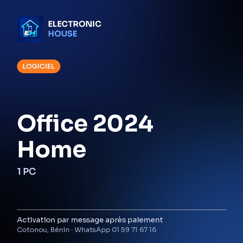Office 2024 Home – 1 PC – affiche Electronic HOUSE