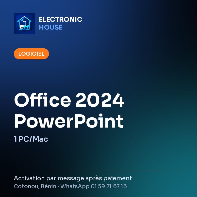 Office 2024 PowerPoint – 1 PC/Mac – affiche Electronic HOUSE