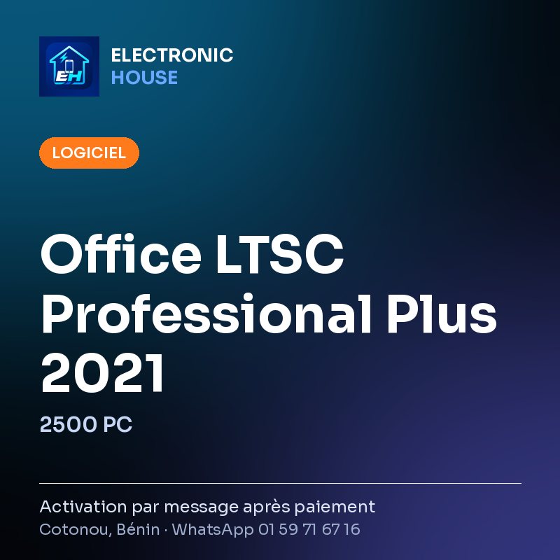 Office LTSC Professional Plus 2021 – 2500 PC – affiche Electronic HOUSE
