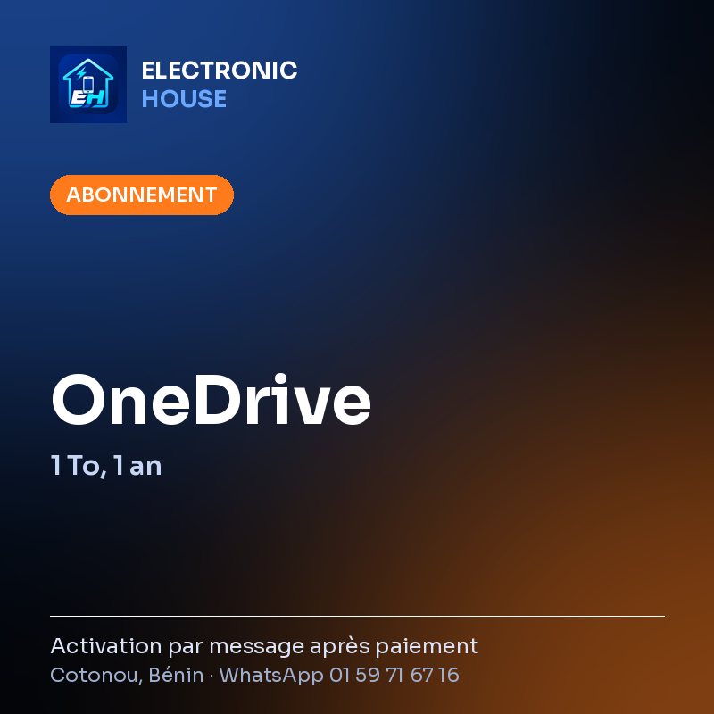 OneDrive – 1 To, 1 an – affiche Electronic HOUSE