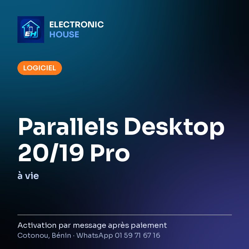 Parallels Desktop 20/19 Pro – à vie – affiche Electronic HOUSE