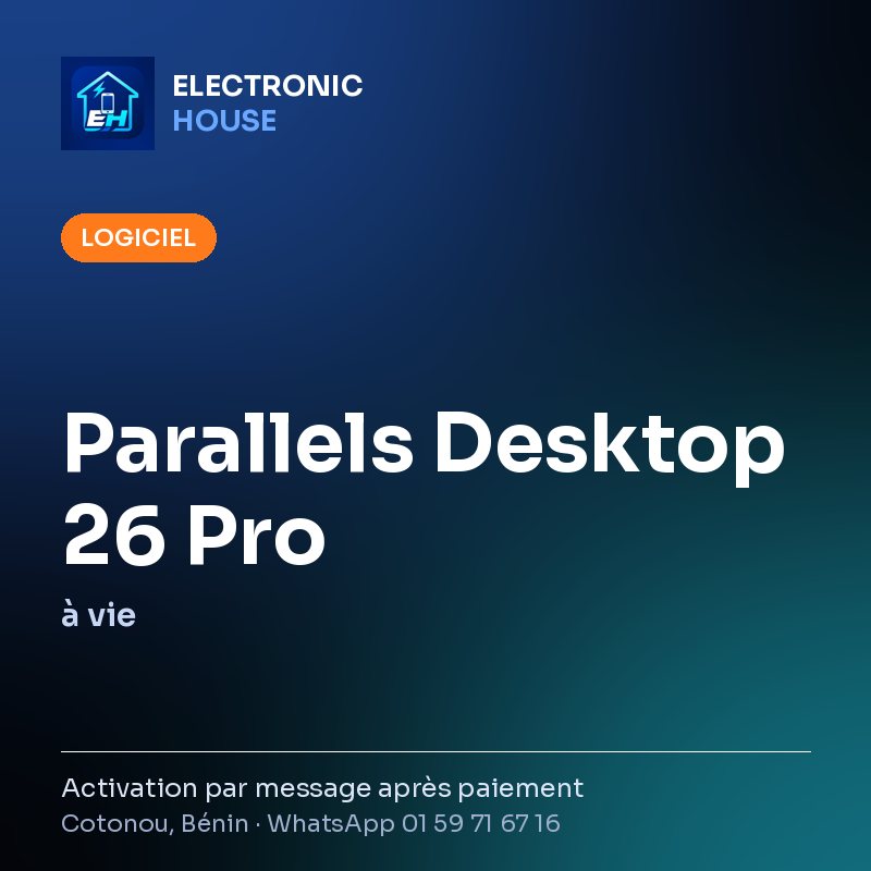 Parallels Desktop 26 Pro – à vie – affiche Electronic HOUSE