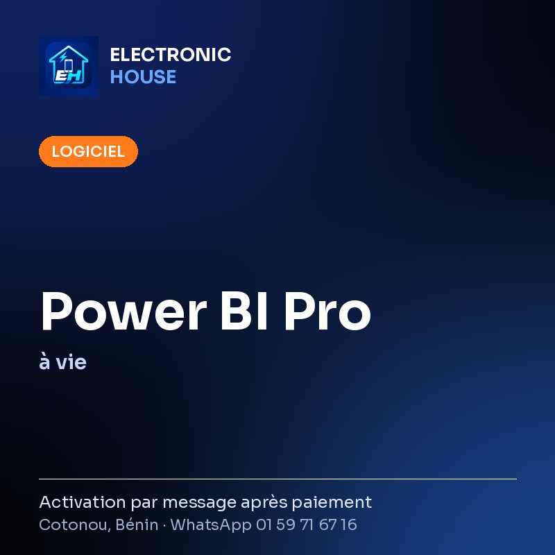 Power BI Pro – à vie – affiche Electronic HOUSE