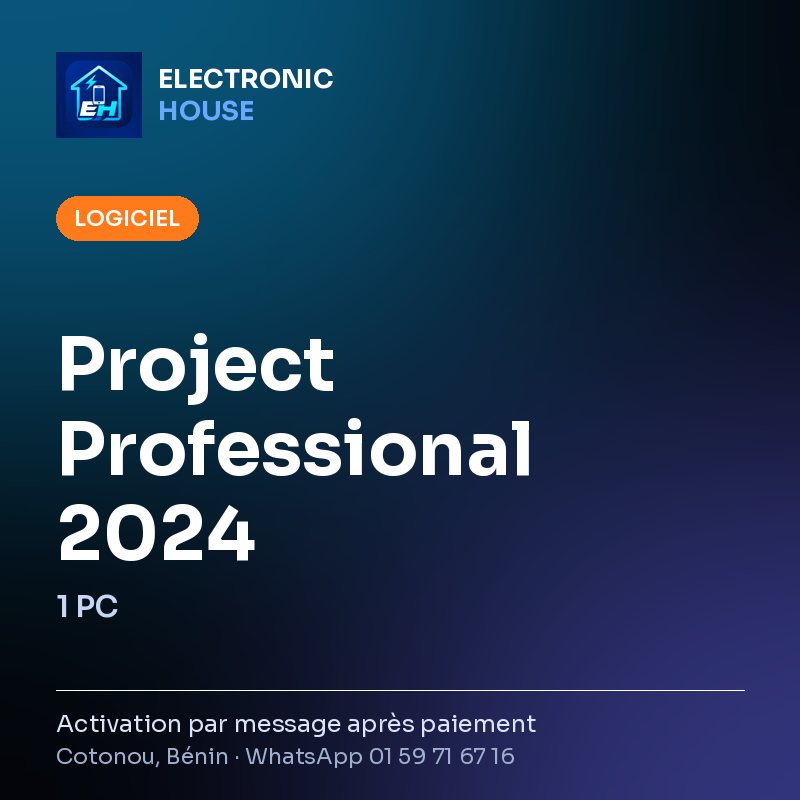 Project Professional 2024 – 1 PC – affiche Electronic HOUSE