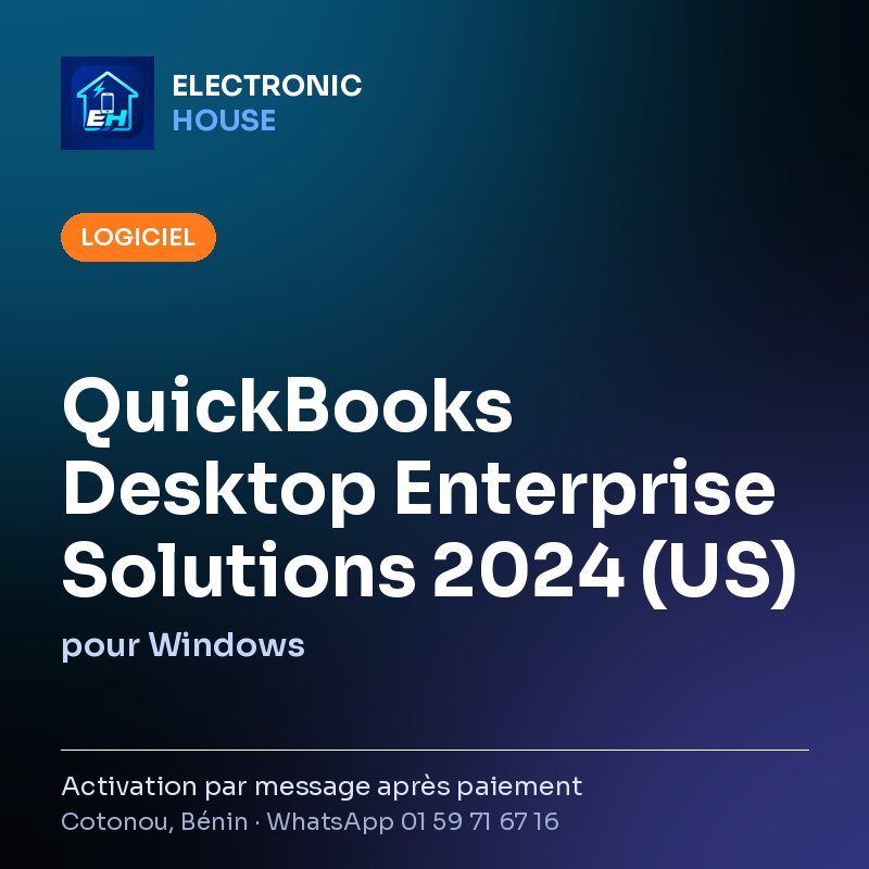 QuickBooks Desktop Enterprise Solutions 2024 (US) – pour Windows – affiche Electronic HOUSE