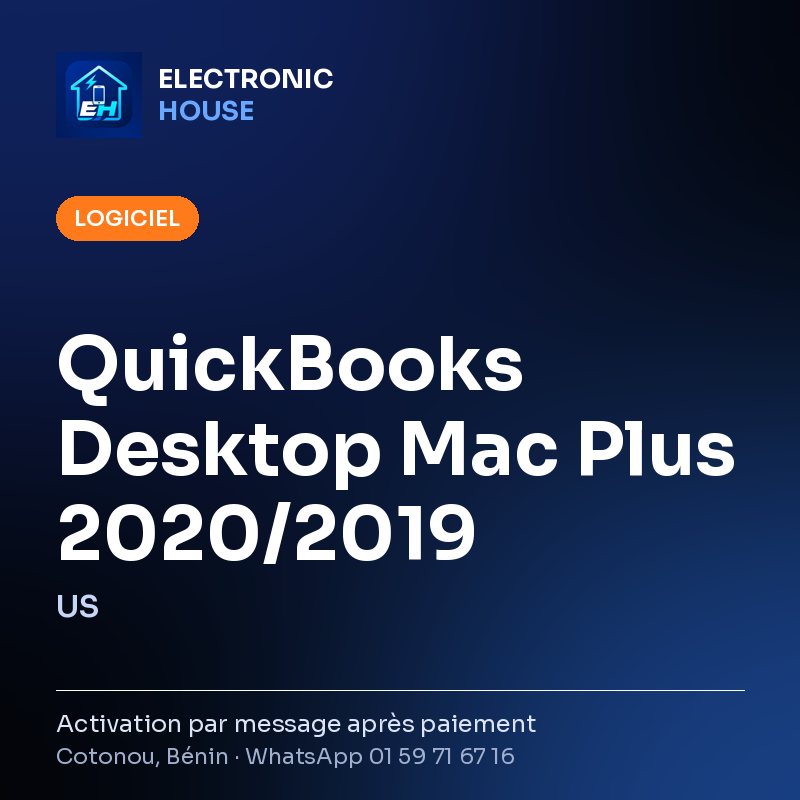 QuickBooks Desktop Mac Plus 2020/2019 (US) – affiche Electronic HOUSE