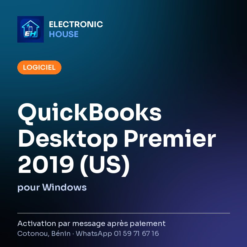 QuickBooks Desktop Premier 2019 (US) – pour Windows – affiche Electronic HOUSE