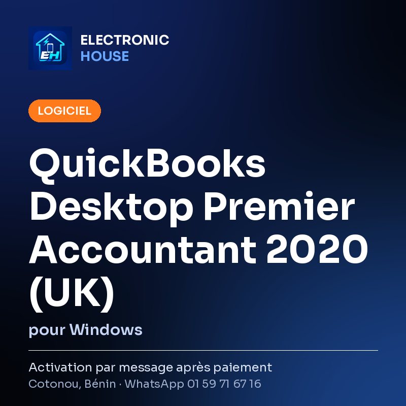 QuickBooks Desktop Premier Accountant 2020 (UK) – pour Windows – affiche Electronic HOUSE