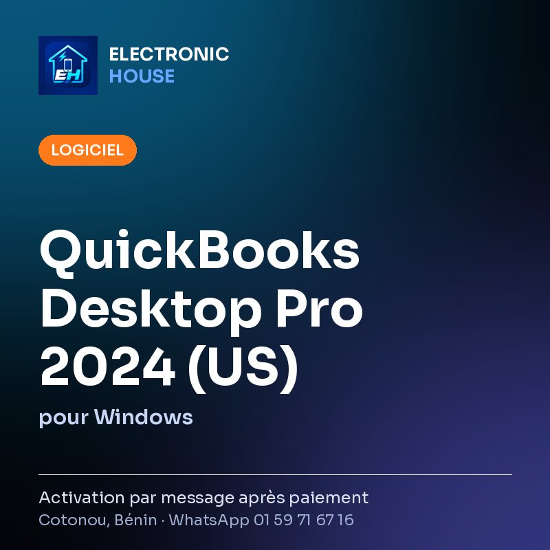 QuickBooks Desktop Pro 2024 (US) – pour Windows – affiche Electronic HOUSE