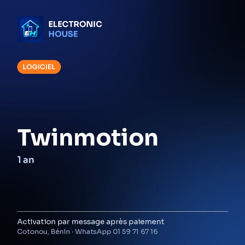 Twinmotion – 1 an – affiche Electronic HOUSE