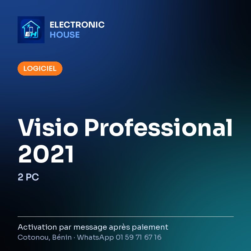 Visio Professional 2021 – 2 PC – affiche Electronic HOUSE