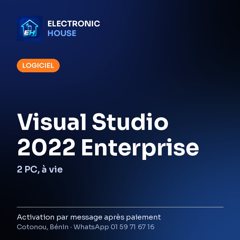 Visual Studio 2022 Enterprise – 2 PC, à vie – affiche Electronic HOUSE