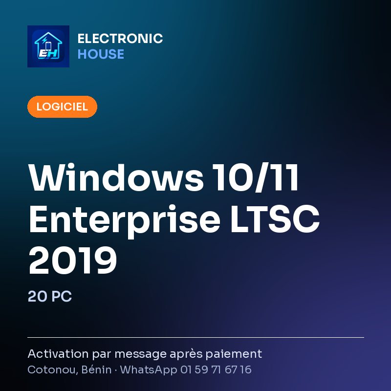 Windows 10/11 Enterprise LTSC 2019 – 20 PC – affiche Electronic HOUSE