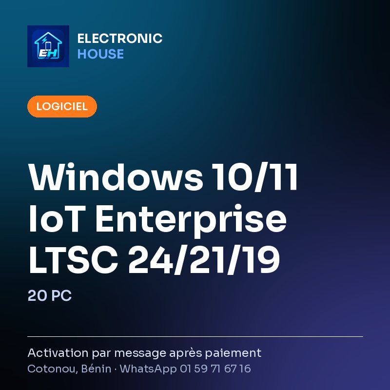 Windows 10/11 IoT Enterprise LTSC 24/21/19 – 20 PC – affiche Electronic HOUSE