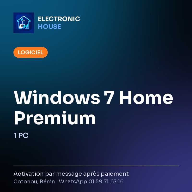 Windows 7 Home Premium – 1 PC – affiche Electronic HOUSE