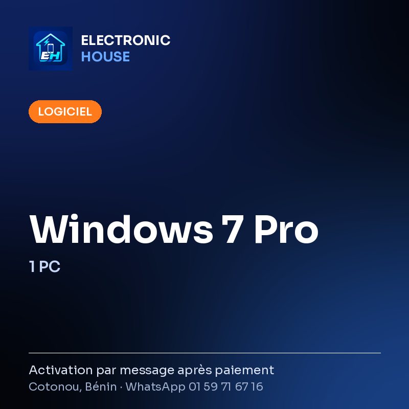 Windows 7 Pro – 1 PC – Electronic HOUSE poster